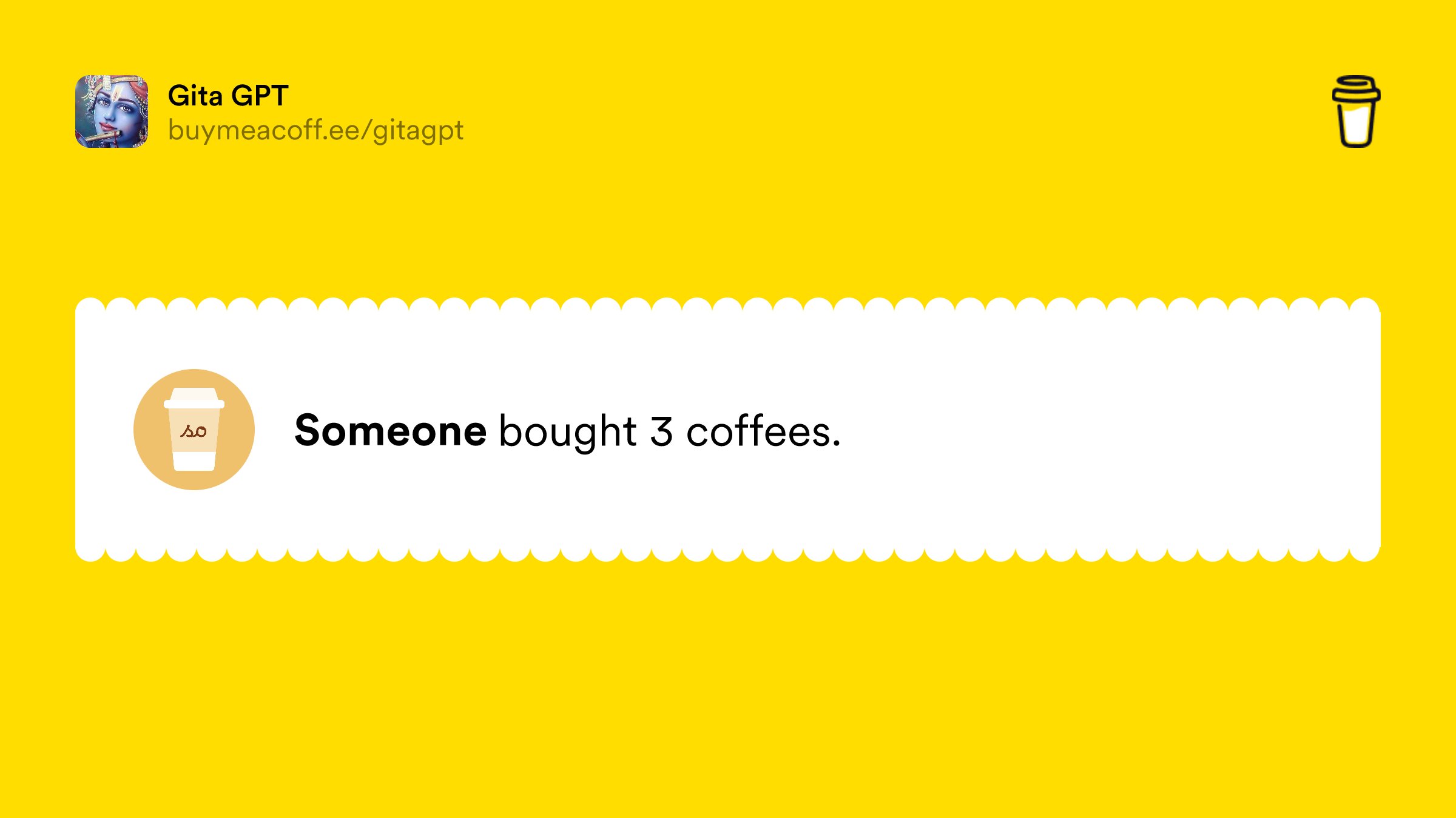 gitagpt's tweet card. Hey 👋 We are the developers for GitaGPT. The money you donate will help keep our servers running.If you have any feedback please send it our way at admin@gitagpt.org.Thank you!