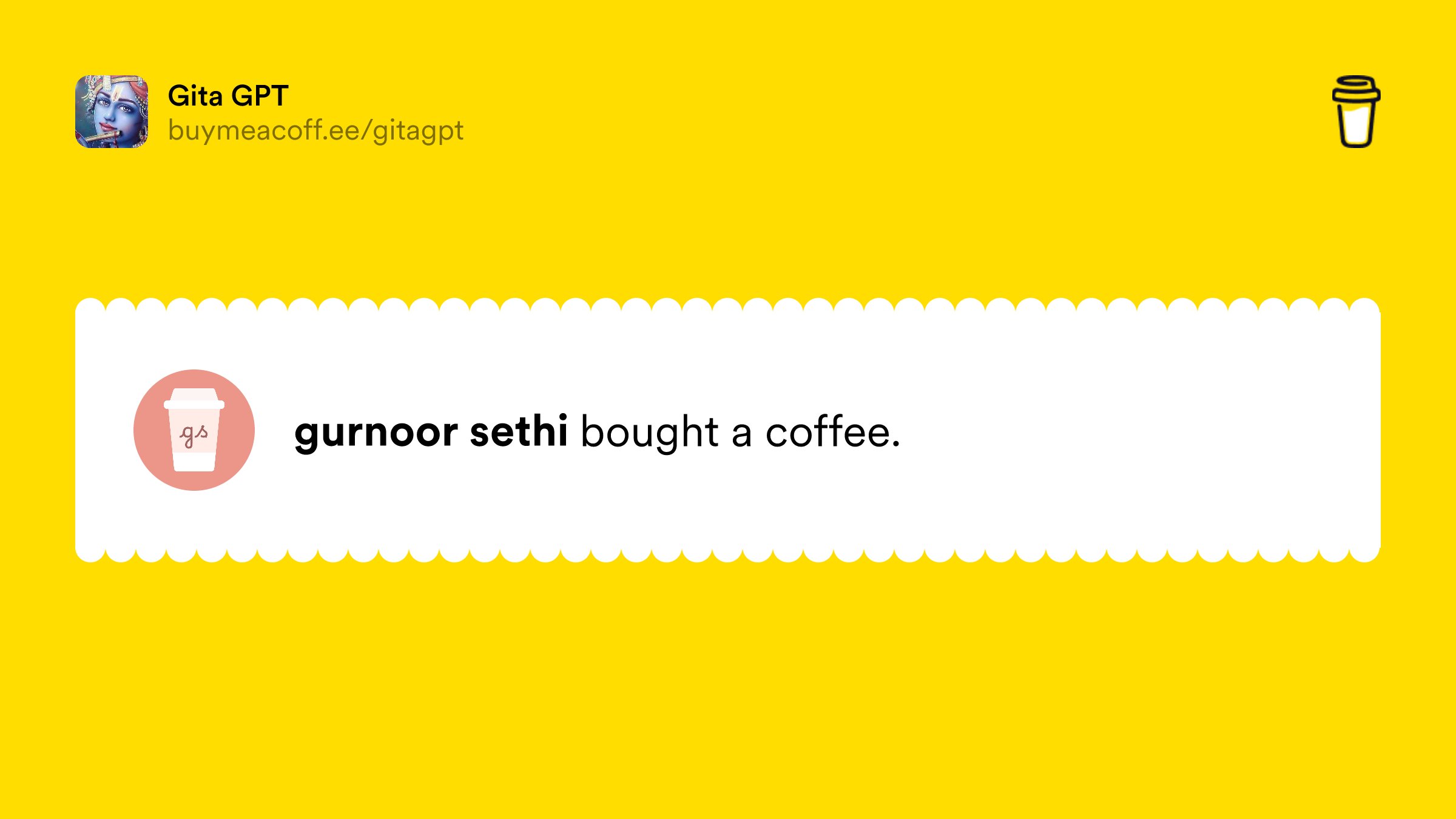 gitagpt's tweet card. Hey 👋 We are the developers for GitaGPT. The money you donate will help keep our servers running.If you have any feedback please send it our way at admin@gitagpt.org.Thank you!