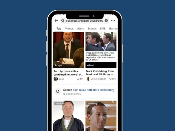 smckc's tweet card. The new experiment has seen some users shown Google search panels within TikTok search results.