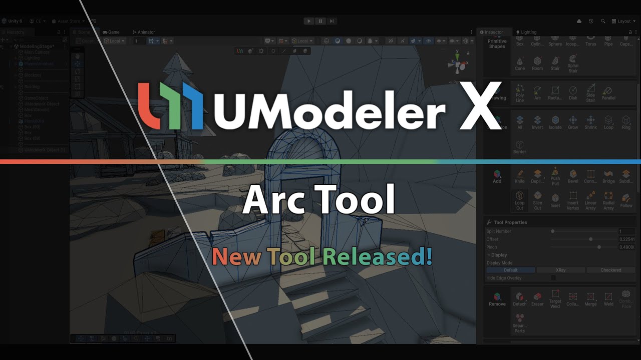 IGHDev's tweet card. 26. UModeler X - Arc Tool