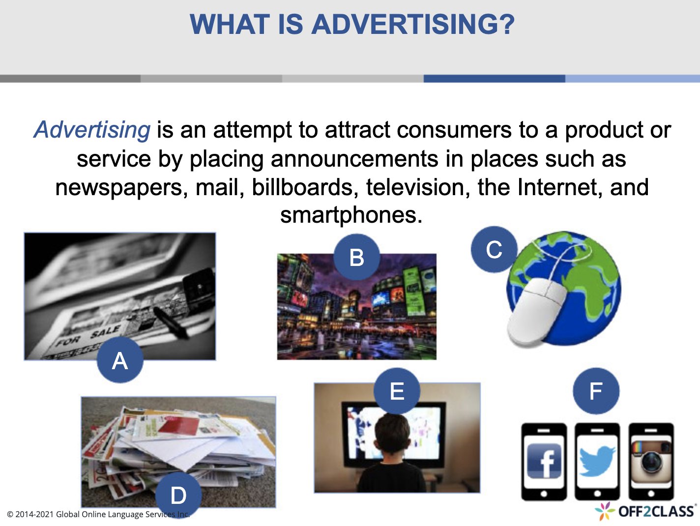 Off2Class's tweet card. Teach business English with this teacher-led lesson plan. Take the guesswork out of teaching! Your next class is just one click away.