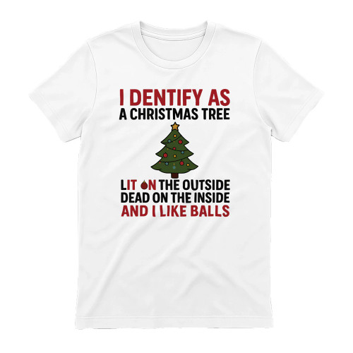 signsbuzz47339's tweet card. I Identify As A Christmas Tree Lit On The Outside Shirt