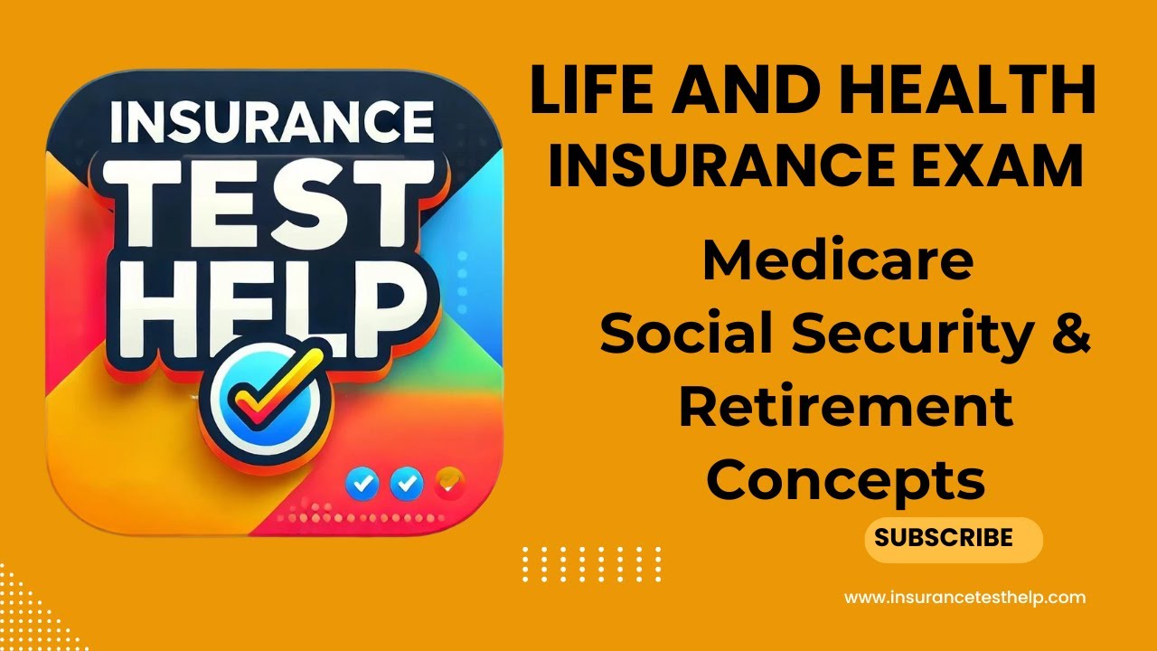 InsurTestHelp's tweet card. Medicare social security retirement on the life health insurance exam