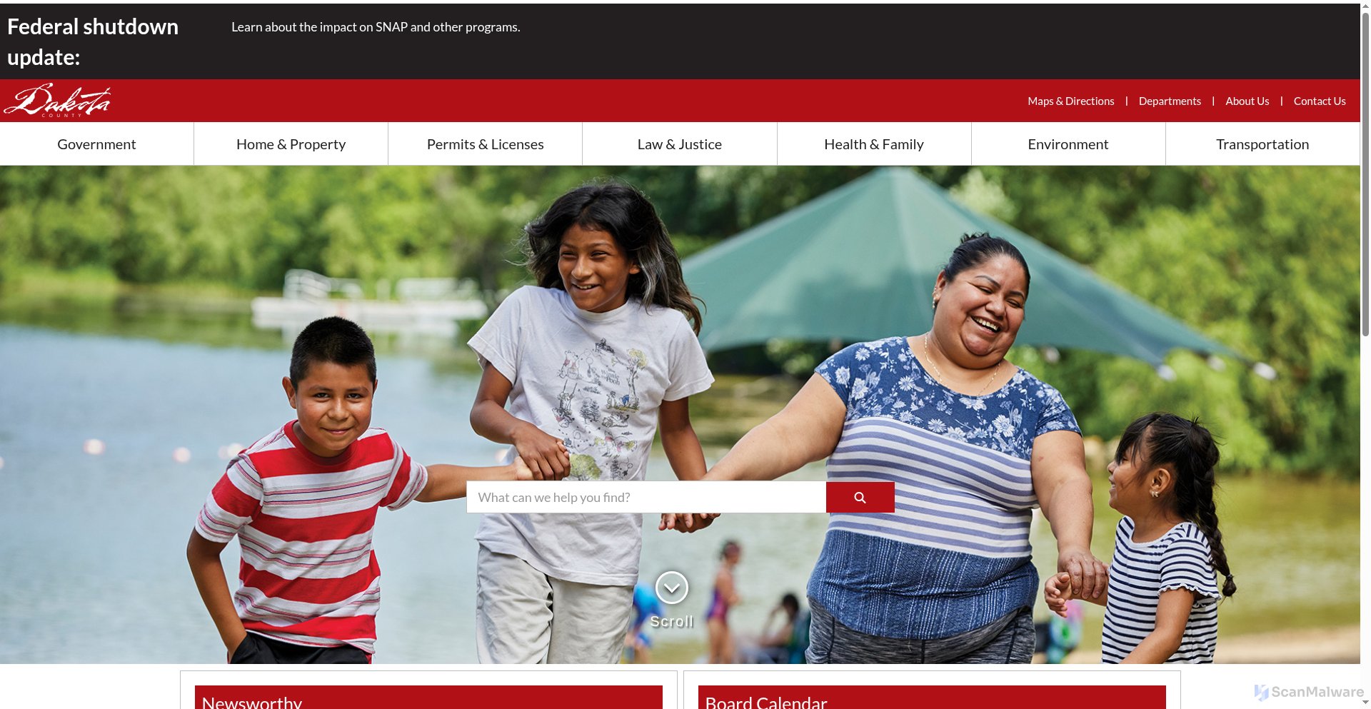 scanmalware's tweet card. ⚠️ High Risk - https://www.co.dakota.mn.us/Pages/default.aspx