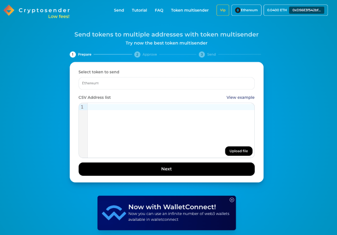 apprater's tweet card. Cryptosender Token Multisender is a tool to facilitate sending ERC-20 tokens to multiple addresses..