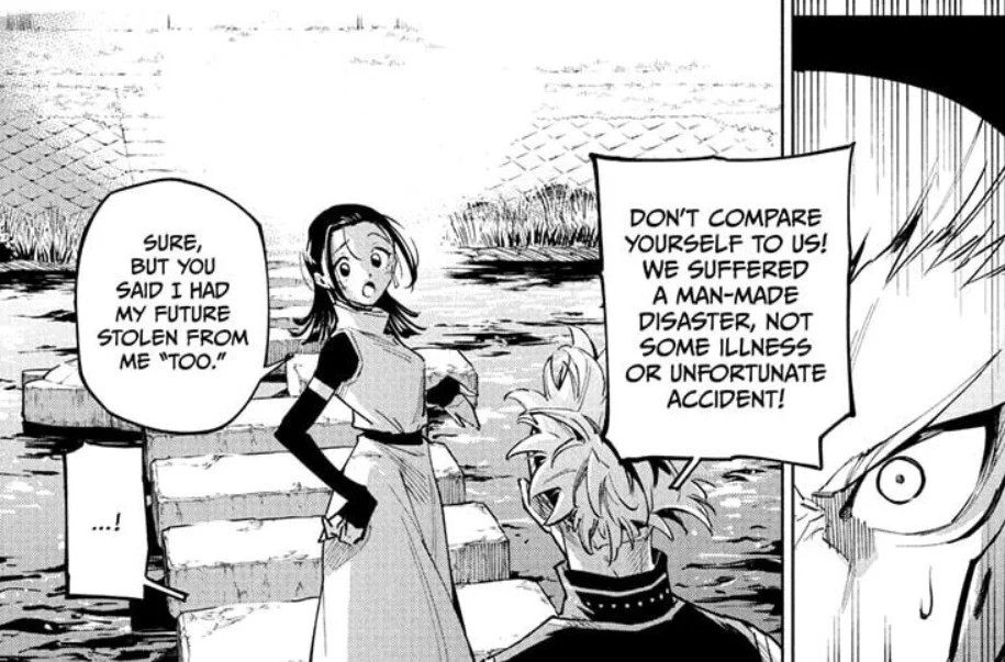 MasabDF's tweet card. JJK Modulo Chapter 8 Spoilers are finally here. However, this chapter was more of a backstory of Simurians. The previous chapter revealed Yuka’s heartbreaking