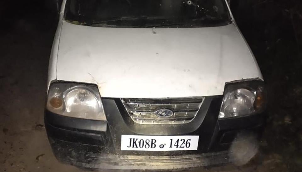 CestMoiz's tweet card. The car was abandoned by its driver after security forces opened fire on it.