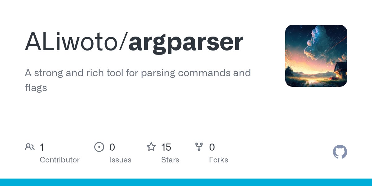 TrendingGolang's tweet card. A strong and rich tool for parsing commands and flags - ALiwoto/argparser