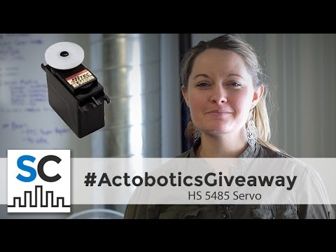 omgrobots_rt's tweet card. FIRST® #ActoboticsGiveaway Hitec 5485 Servo 2/24/16