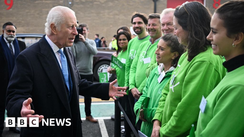 andrewsnape4's tweet card. The King is spending his 76th birthday opening new hubs to redistribute food which would otherwise be thrown away.