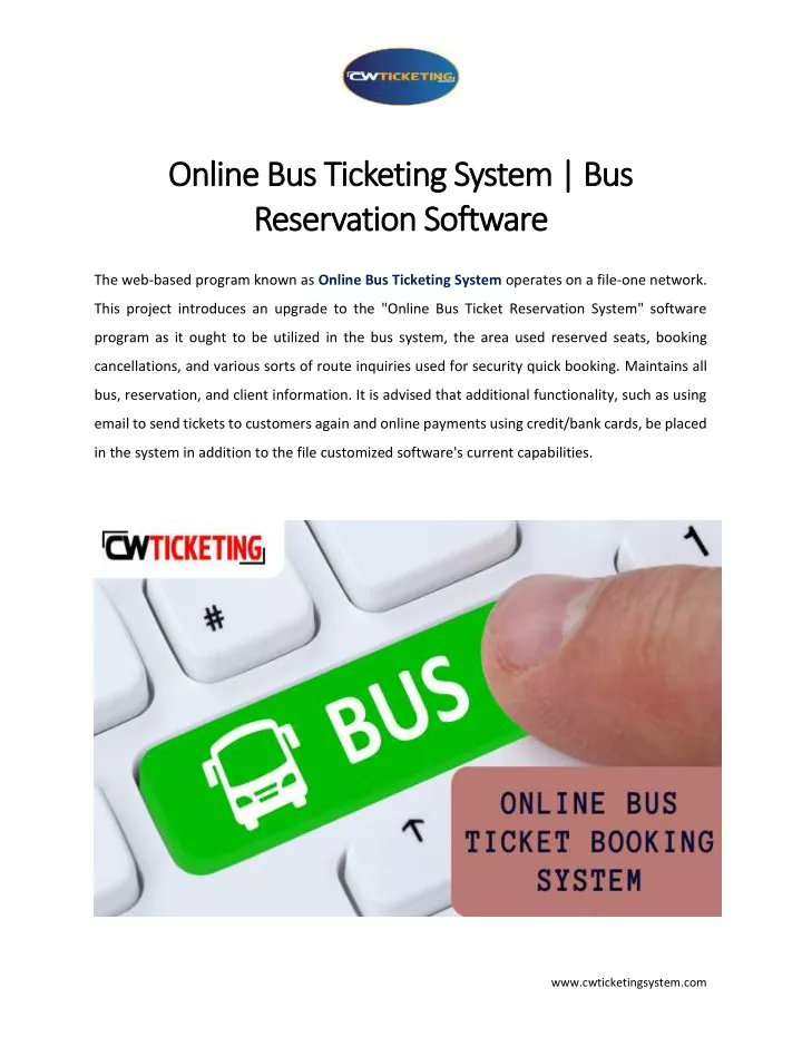 CwTicket's tweet card. Online Bus Ticketing System - Bus Reservation Software - SlideServe