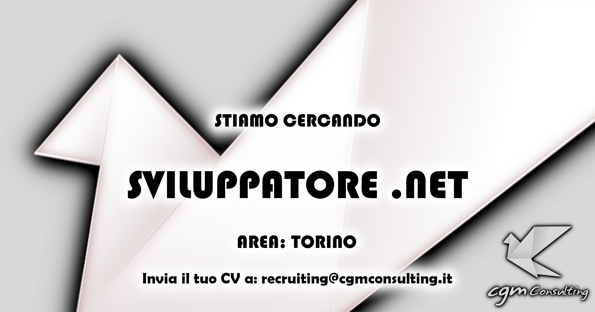 CGMConsulting's tweet card. CGM Consulting ricerca Sviluppatore .Net a Torino con esperienza da inserire nel nostro team di consulenti informatici.