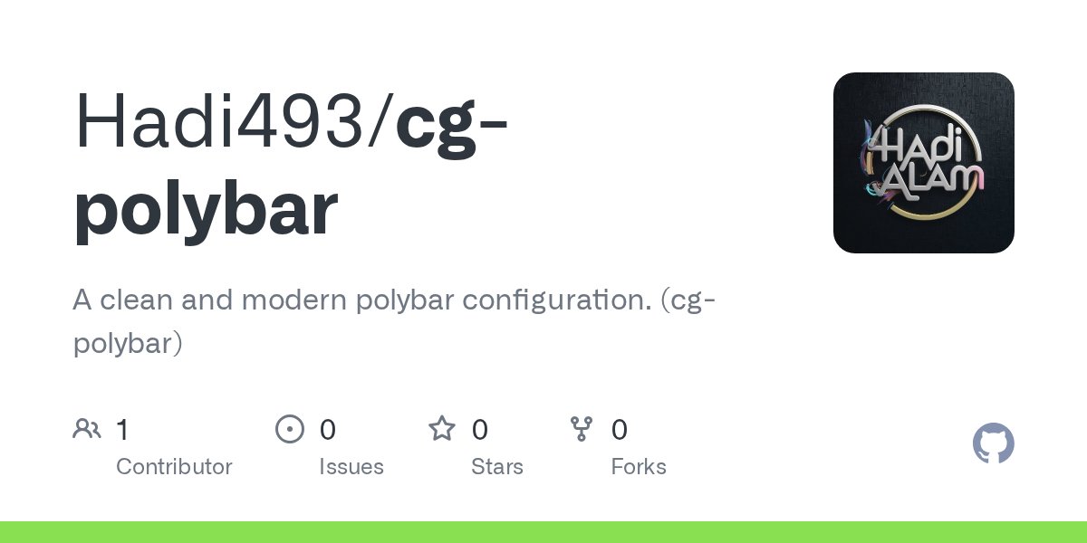 HadiAlam_'s tweet card. A clean and modern polybar configuration. (cg-polybar) - Hadi493/cg-polybar