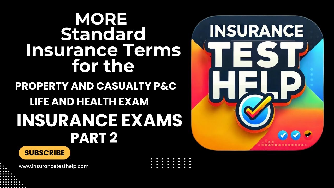 InsurTestHelp's tweet card. MORE Standard Insurance Terms to help you pass the P&C Exam and Life...