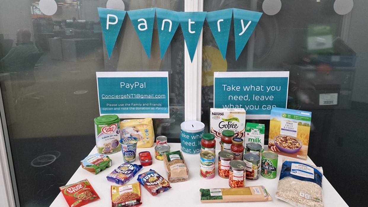 JoeBrolly1993's tweet card. BT Group says the "community pantry", which offers food to those who need it, "shouldn't be confused with a food bank"