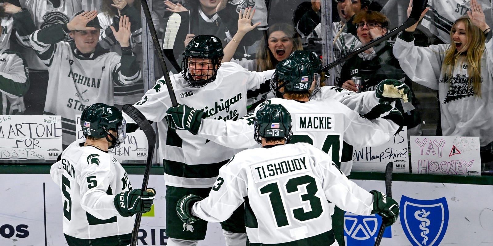 LSJsports's tweet card. No. 1 Spartans face No. 3 Nittany Lions for two games at Munn Ice Arena.