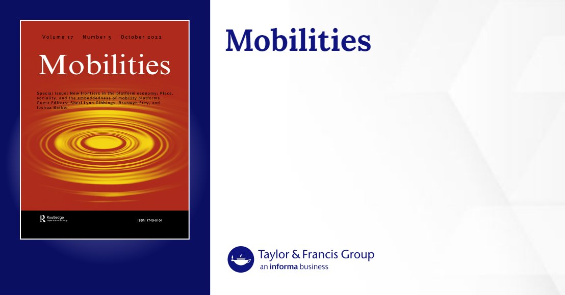 MarkusBreines's tweet card. The increasing interest in mobilities among social scientists over the past two decades has generated new research approaches to deepen the understanding of people’s diverse movements. These method...
