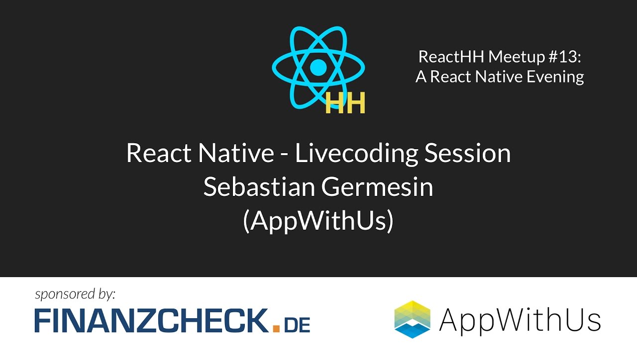web_hh's tweet card. ReactHH #13: React Native - Livecoding Session by Sebastian Germesin...