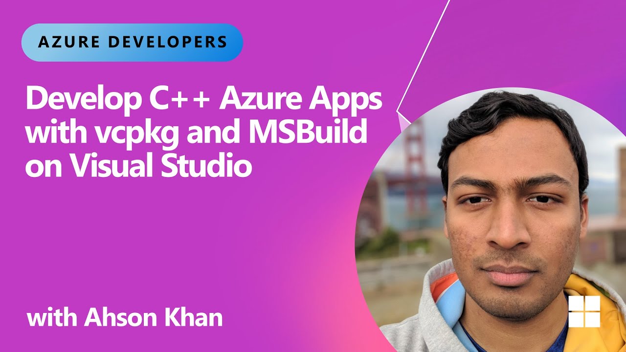 AzureSDK's tweet card. Develop C++ Azure Apps with vcpkg and MSBuild on Visual Studio