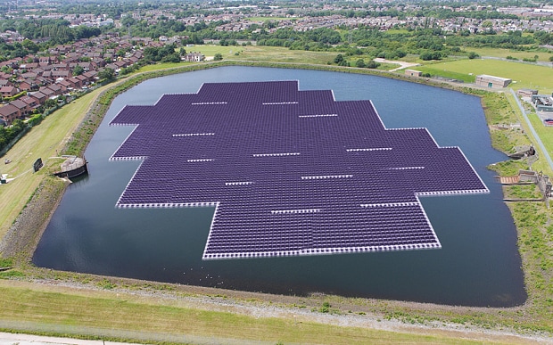 change2solar's tweet card. Water giant to spend £3.5m installing solar panels on reservoir near Manchester to help cut its energy costs