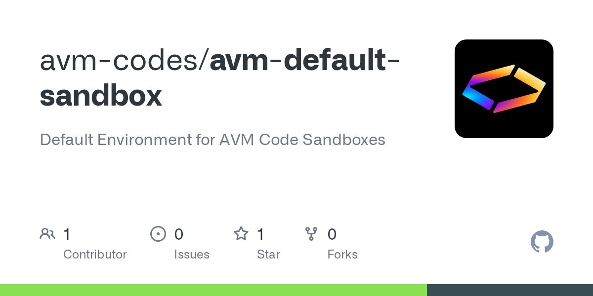 avm_codes's tweet card. Default Environment for AVM Code Sandboxes. Contribute to avm-codes/avm-default-sandbox development by creating an account on GitHub.
