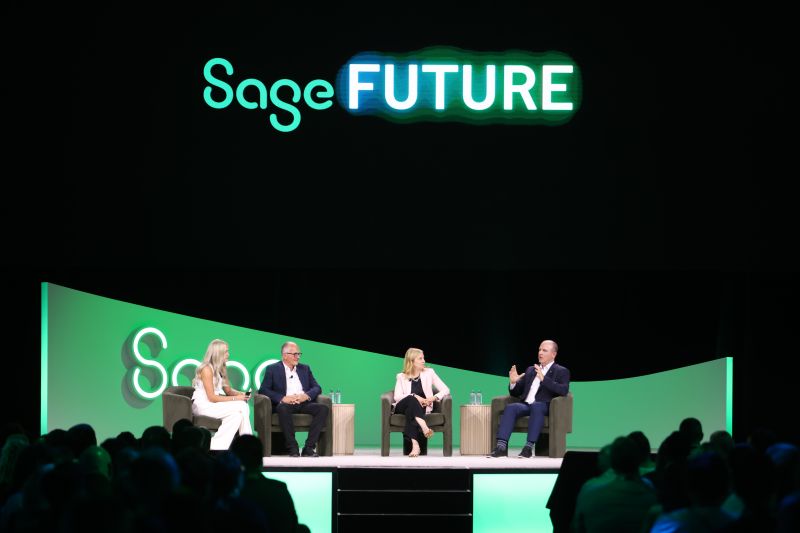 ThomasForfer's tweet card. Sage CEO, Steve Hare, kicked off #SageFuture this week with an inspiring keynote, setting the tone for an exciting event. ✨ He was joined on stage by Village Capital CEO, Allie Burns, for an engaging...