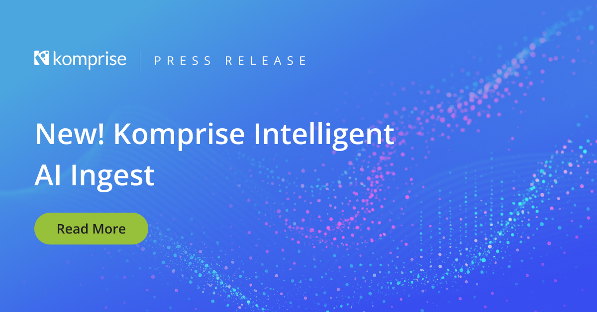 Komprise's tweet card. Komprise Intelligent AI Ingest is a new workflow and ingestion engine that speeds the curation of the right unstructured data across disparate storage silos for AI