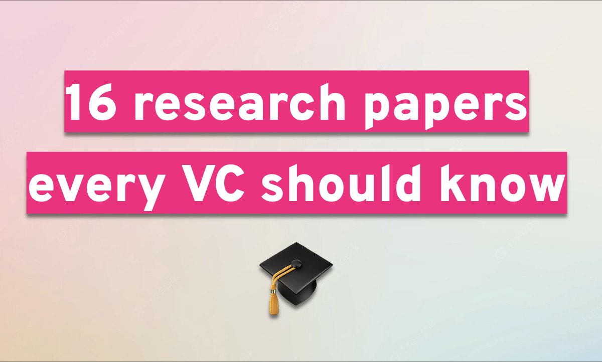 OpenVC_'s tweet card. We have compiled and summarized 16 research papers every VC should know. Because being an investor shouldn't be just about Twitter and pitch decks, here's some actual science for VC investors.