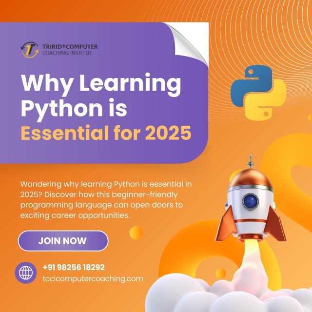tccicomputer's tweet card. Wondering why learning Python is essential in 2025? Discover how this beginner-friendly programming language can open doors to exciting career opportunities.