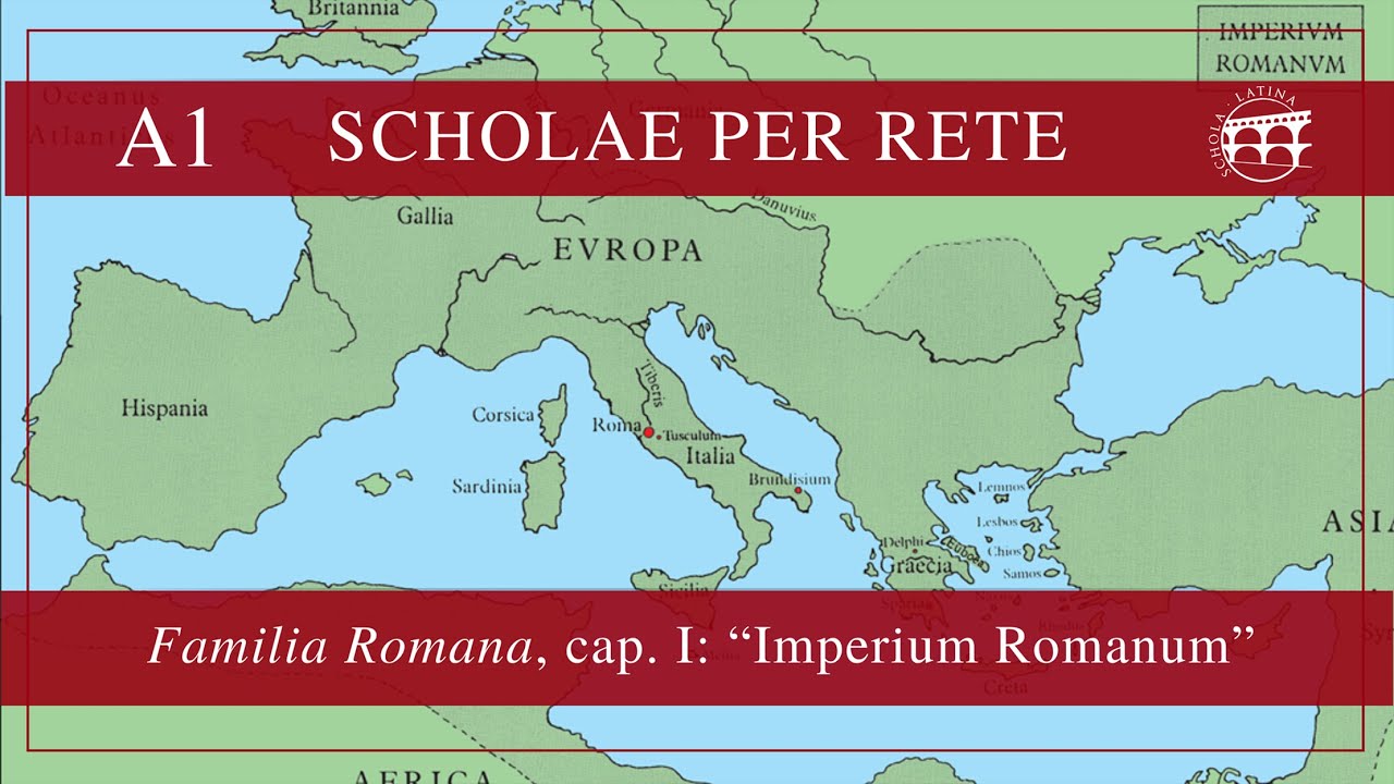 Scholalatina's tweet card. Lingua latina: A1 (beginner level), first lesson