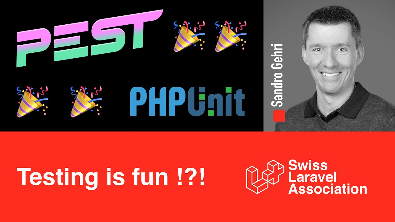 swisslaravel's tweet card. Testing is fun !?! with Sandro Gehri