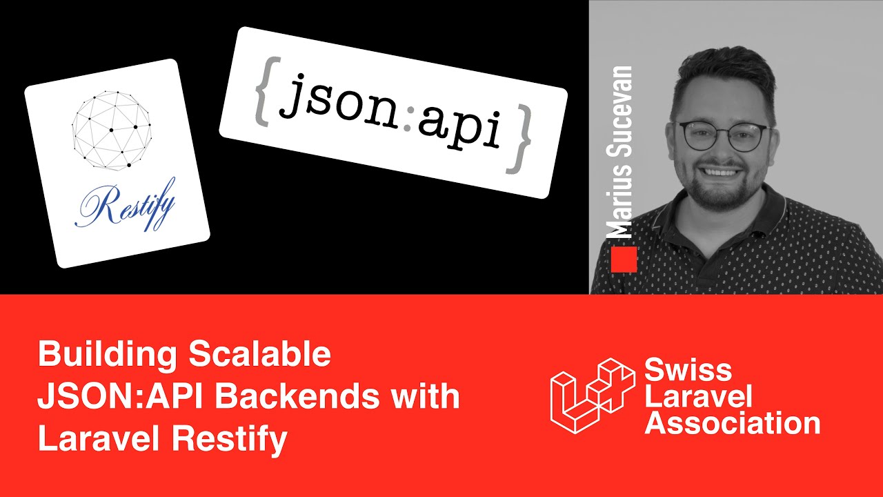 swisslaravel's tweet card. Building Scalable JSON:API Backends with Laravel Restify with Marius...