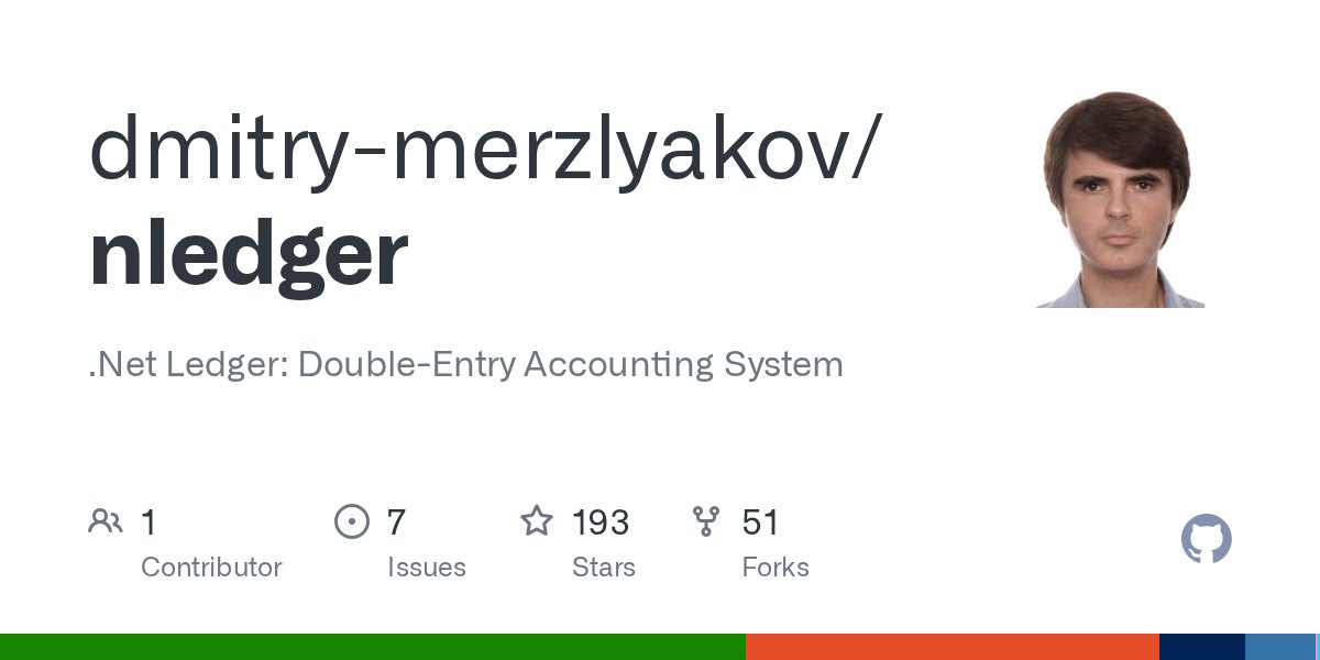 dmmerzlyakov's tweet card. .Net Ledger: Double-Entry Accounting System. Contribute to dmitry-merzlyakov/nledger development by creating an account on GitHub.