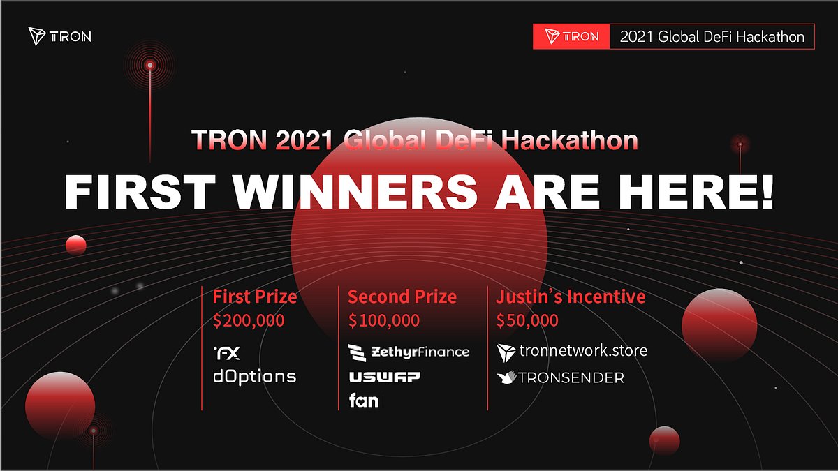 justinsuntron's tweet card. TRON 2021 Global DeFi Hackathon Developer Contest is in full swing, attracting more than 100 project teams worldwide. Participants can…