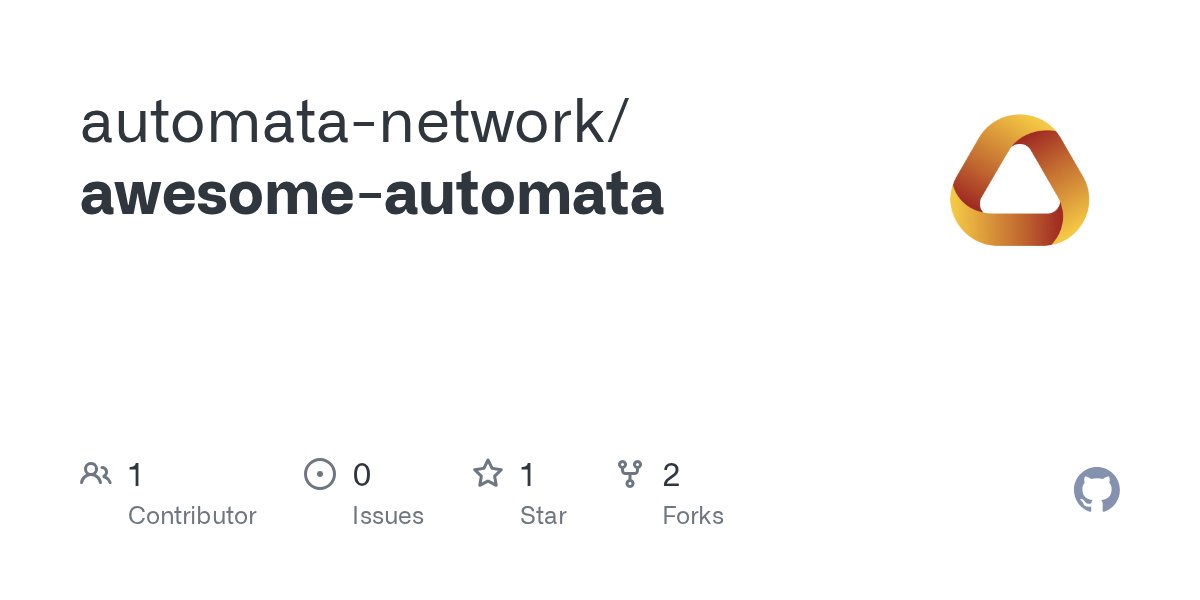AutomataNetwork's tweet card. Contribute to automata-network/awesome-automata development by creating an account on GitHub.