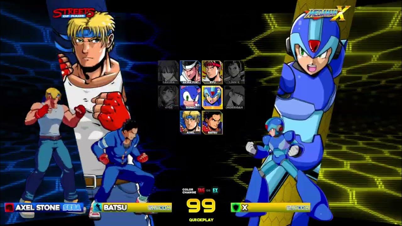 segavscapcom's tweet card. SEGA vs CAPCOM: The Next Level | BETA 2.75 | BATSU & AXEL Gameplay...