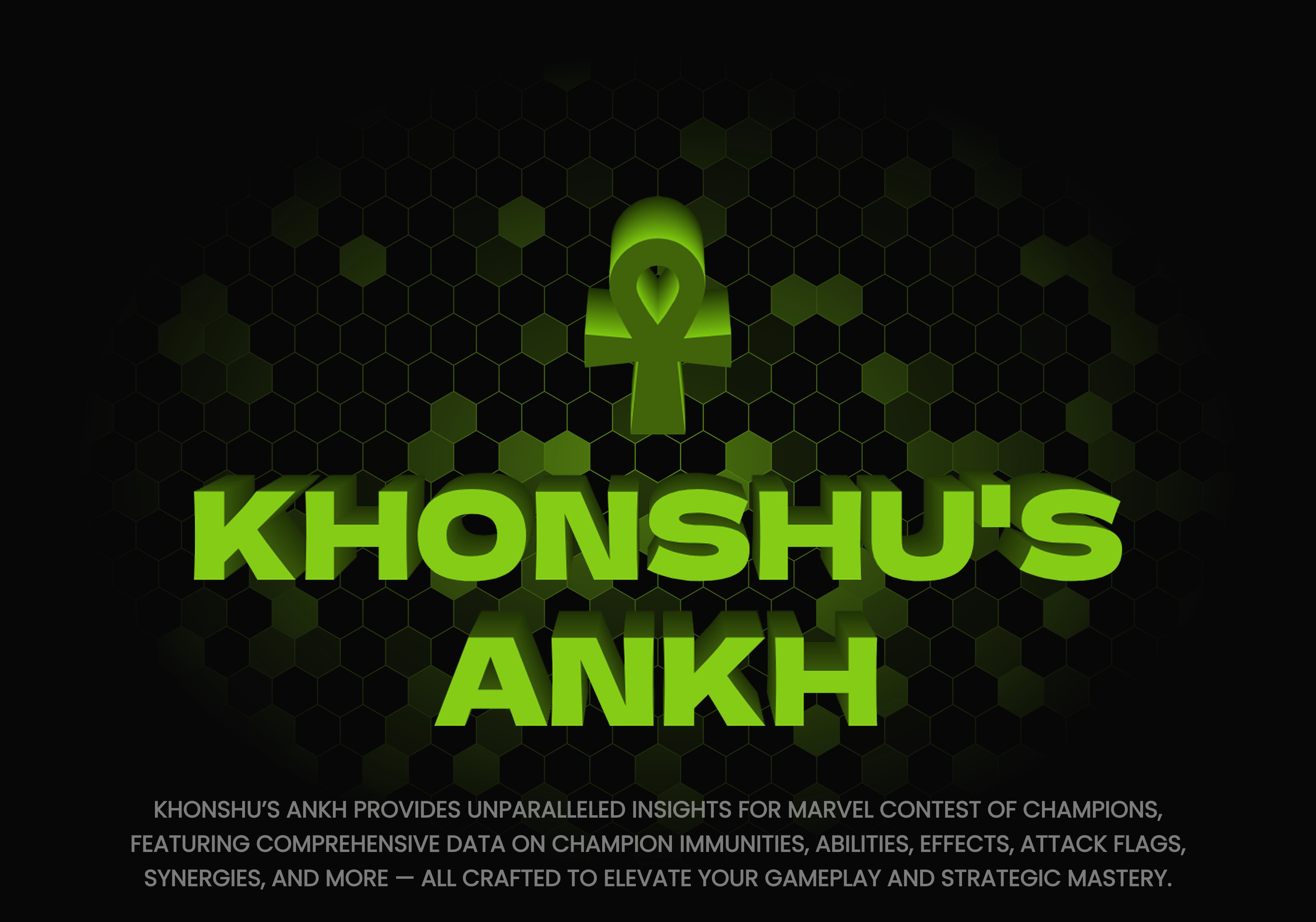 mcocankh's tweet card. Khonshu’s Ankh provides unparalleled insights for Marvel Contest of Champions, featuring comprehensive data on champion immunities, abilities, effects, attack flags, synergies, and more — all crafted...