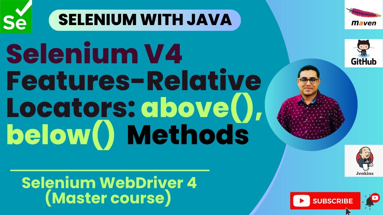 CodenboxTeam's tweet card. Session 34: Master Selenium -Java | Relative locators in Selenium V4:...