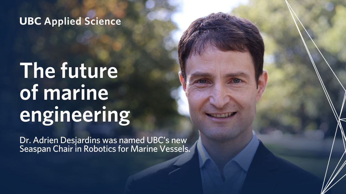 ubcappscience's tweet card. UBC engineering professor appointed Seaspan chair to advance innovation in marine sector | UBC...