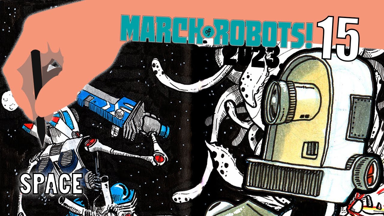OswaldRaynaud's tweet card. Un dessin par jour - MARCH OF ROBOTS - 15 SPACE #marchofrobots...