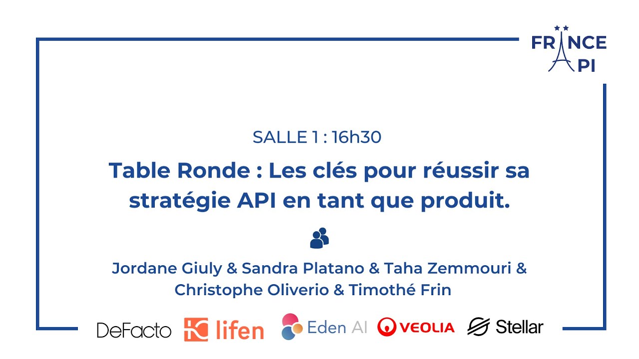 FranceApi's tweet card. REPLAY - Table Ronde : Les clés pour réussir sa stratégie API en tant...