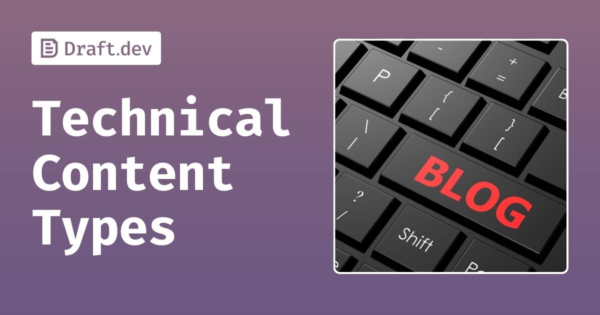 draftdev's tweet card. Explore the various types of technical content we create: tutorials, blog posts, documentation, case studies, and more to reach your developer audience.