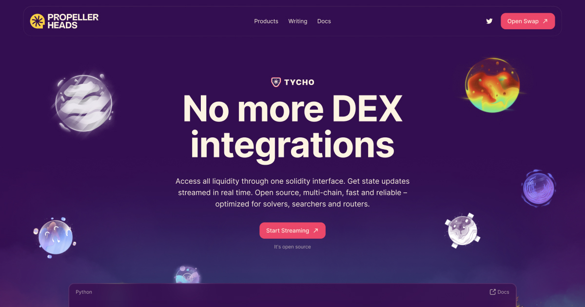 wraxyn_xyz's tweet card. Access all liquidity through one solidity interface. Get state updates streamed in real time. Open source, multi-chain, fast and reliable – optimized for solvers, searchers and routers.