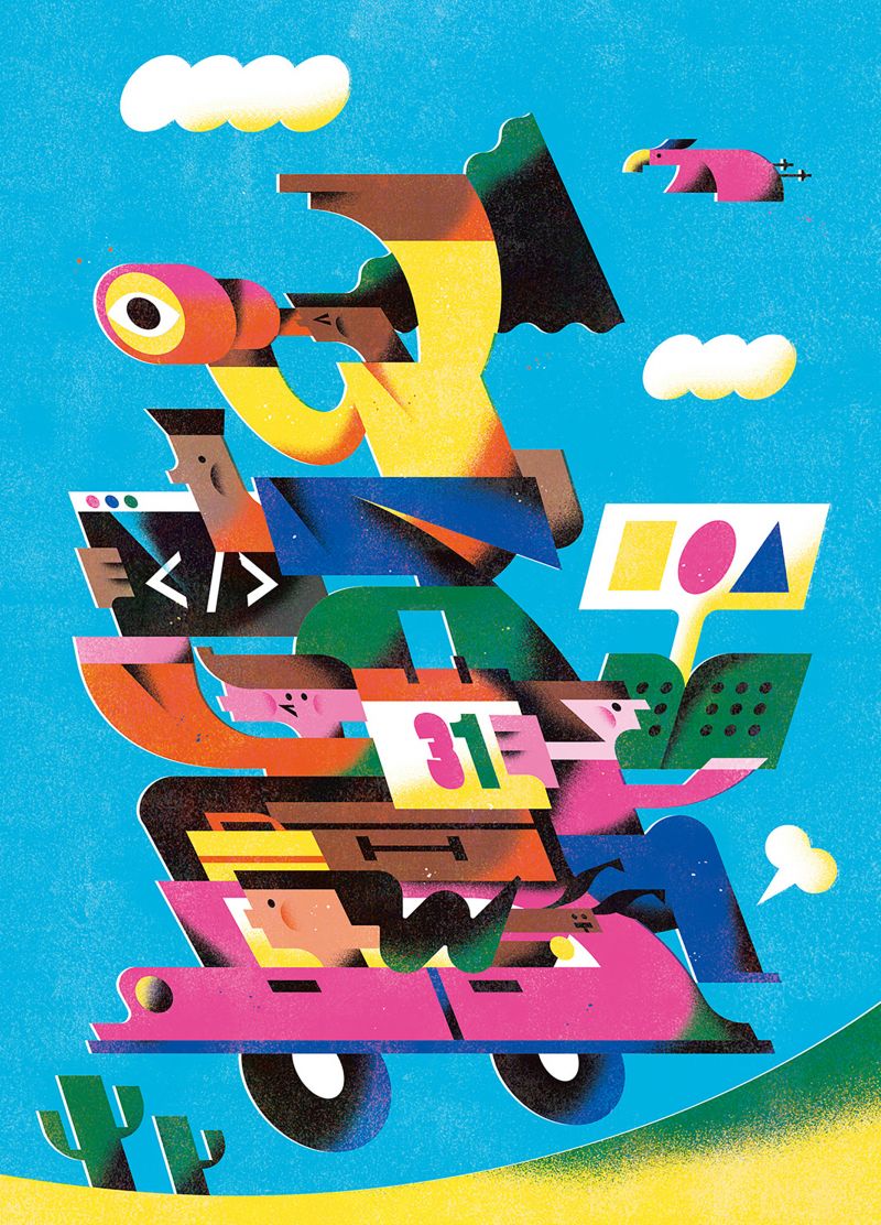 greychendPi's tweet card. Illustrations by the Taiwanese artist draw inspiration from old matchboxes and typography.