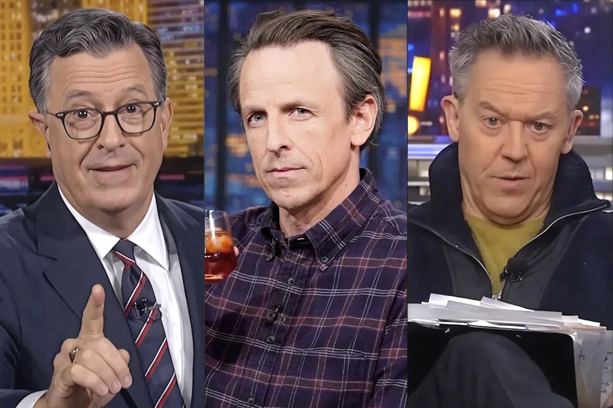 leftcoastbabe's tweet card. Q2 2025 late-night ratings showed stability at the top—but year-over-year declines for most, with Gutfeld! on Fox Nwes the lone gainer.