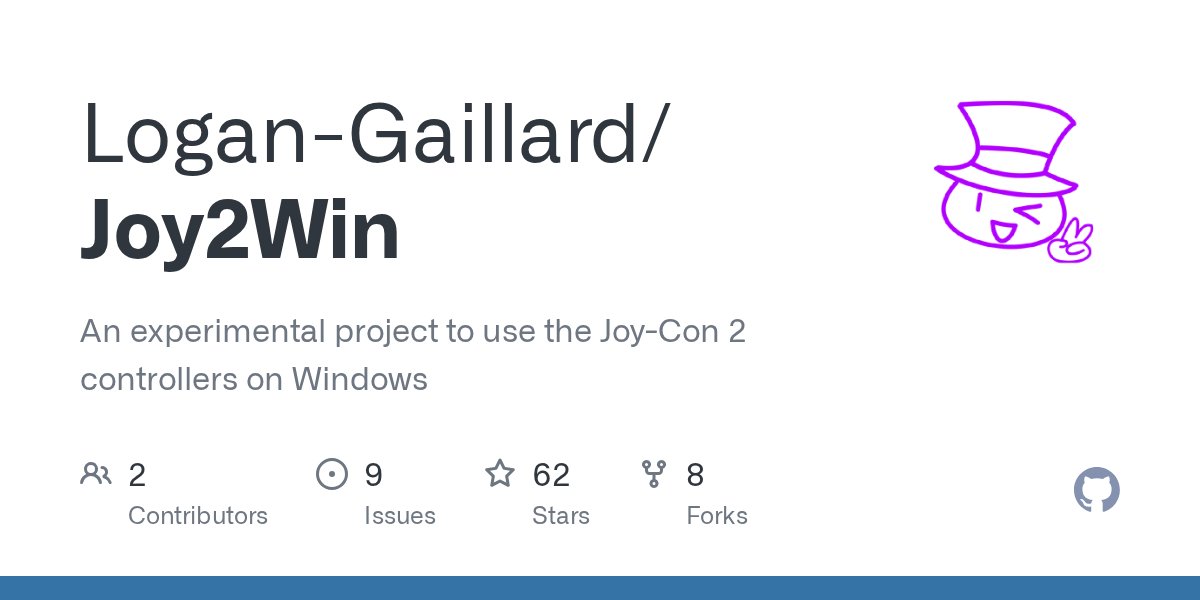 0ctokling's tweet card. An experimental project to use the Joy-Con 2 controllers on Windows - Logan-Gaillard/Joy2Win