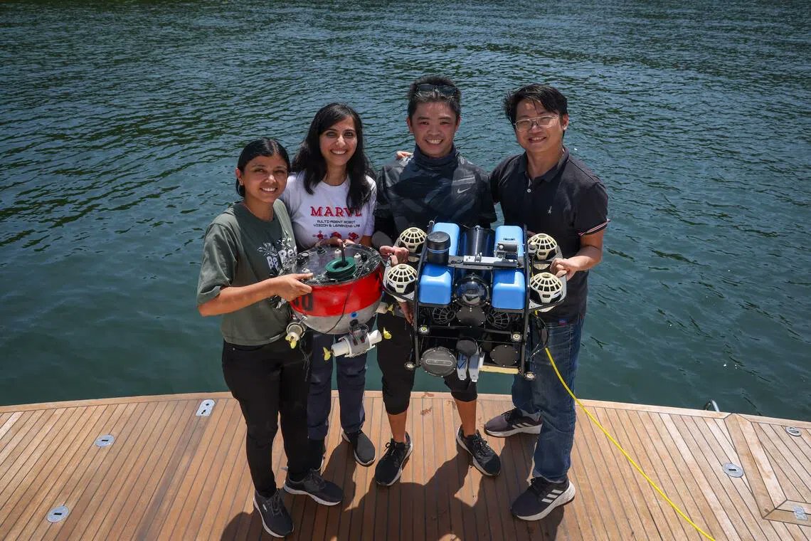 sutdsg's tweet card. The underwater robots can also assess ship hulls and monitor the impact of oil spills. Read more at straitstimes.com. Read more at straitstimes.com.