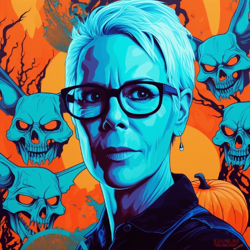 Rabensturm's tweet card. Bathed in moonlit blue and framed by whispering skulls, Laura Void stands unbroken — the last echo of fear itself. Her stare silences the night; her c...