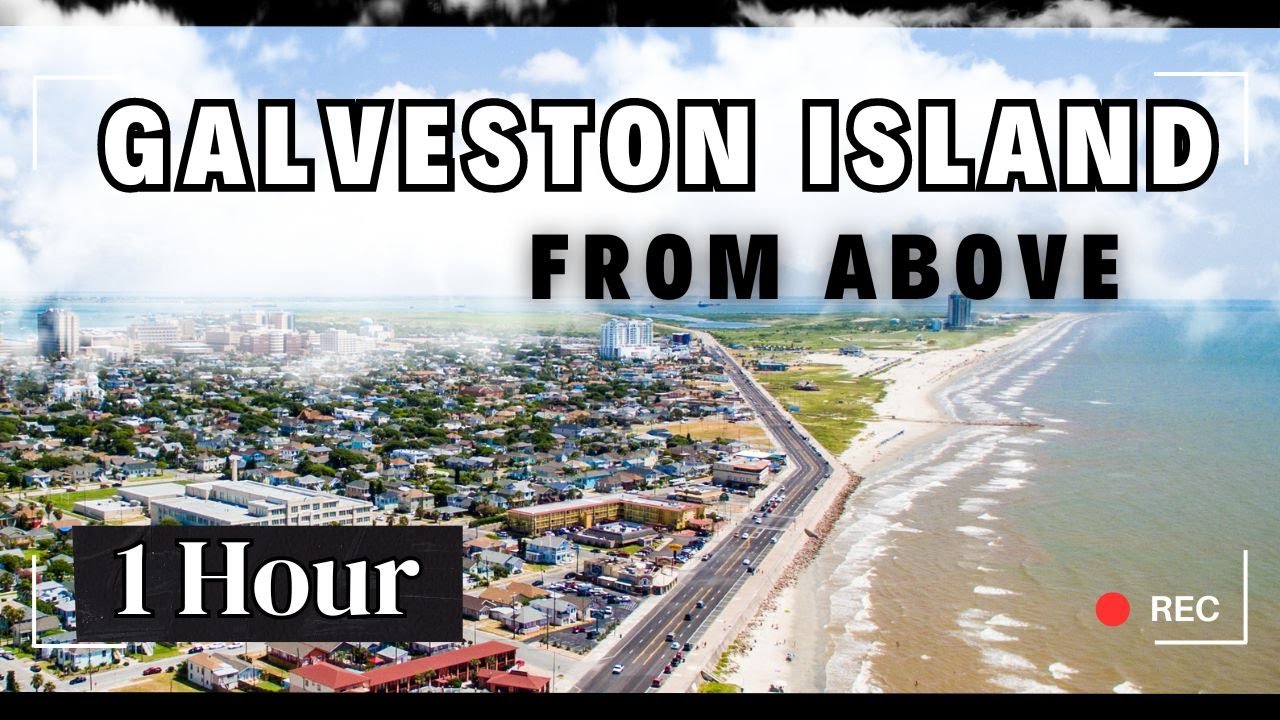 GalvUnscripted's tweet card. 1 Hour of Aerial Views of Galveston Island | Relaxation Music