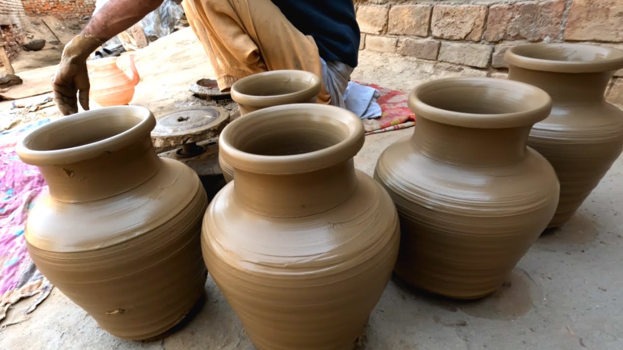SkillDaddyYT's tweet card. Making clay Pots by Hand | Ancient Method of Clay Pottery | Skill...